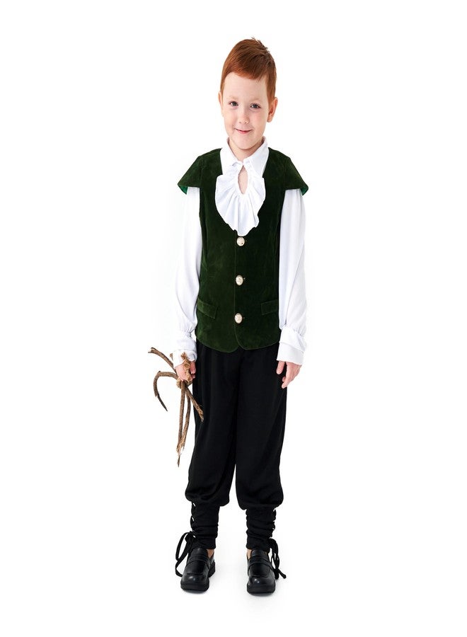 GRAJTCIN Medieval Renaissance Faire Costume Pirate Vest for Boys Lace-up Steampunk Gothic Waistcoat Viking Tunic Vest Green M - Image 2